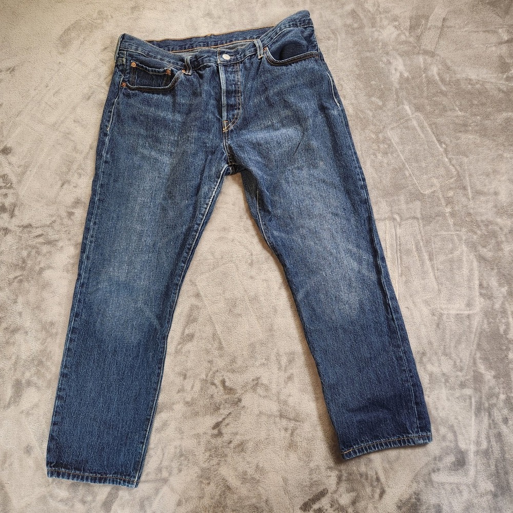 Levis 501CT Jeans Mens 32x32 Blue Button Fly Original Straight Customized Taper